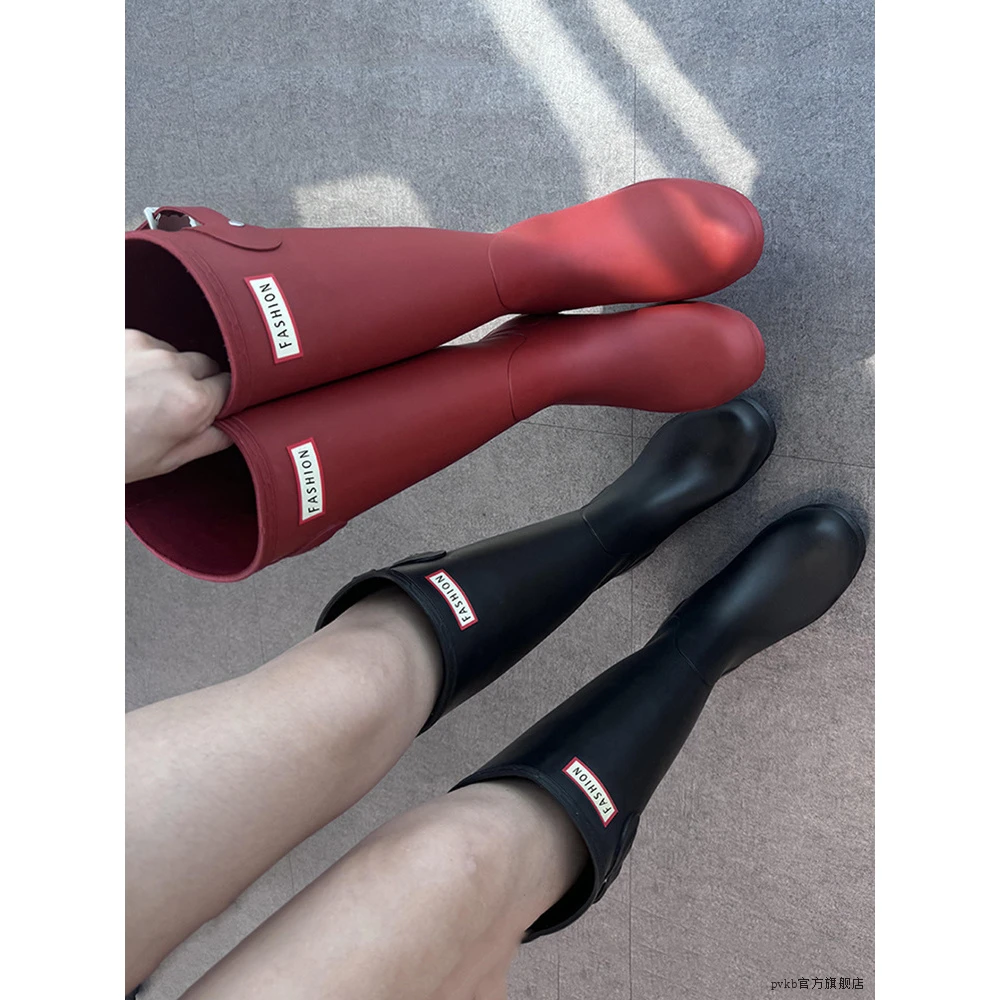 梦玲同款骑士靴女2025秋季新款配裙子时尚外穿防水防滑长高筒雨靴