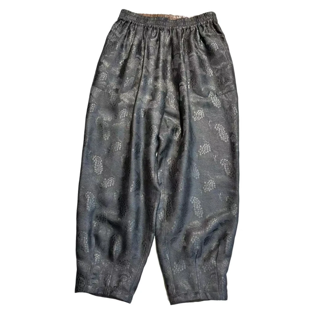 【葡萄】40姆米四经绞罗香云纱轻薄透气舒适休闲宽松小脚裤