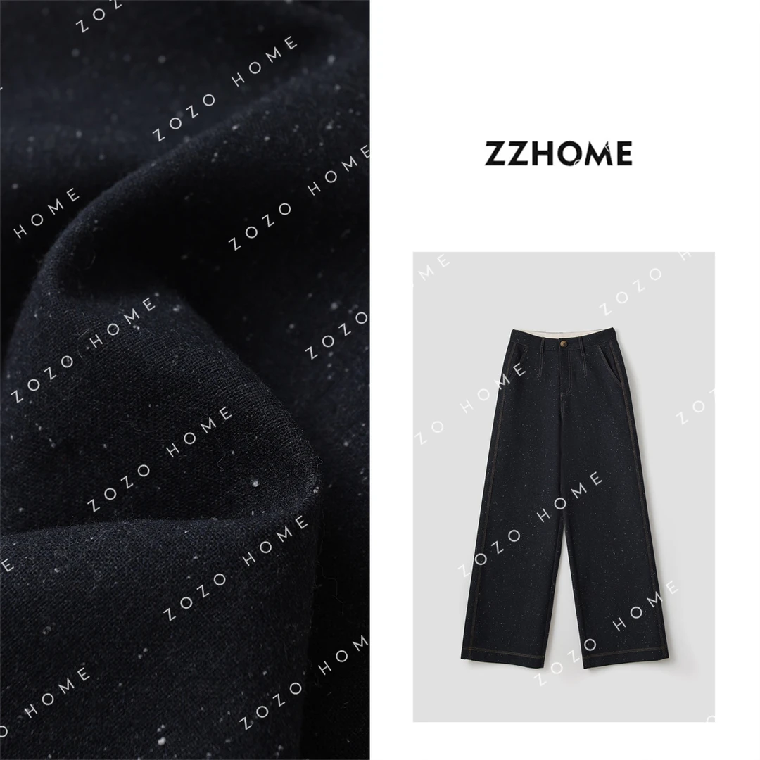ZOZO HOME ｜“星空”系列羊·毛混纺雪花纹直筒百搭裤q171885p
