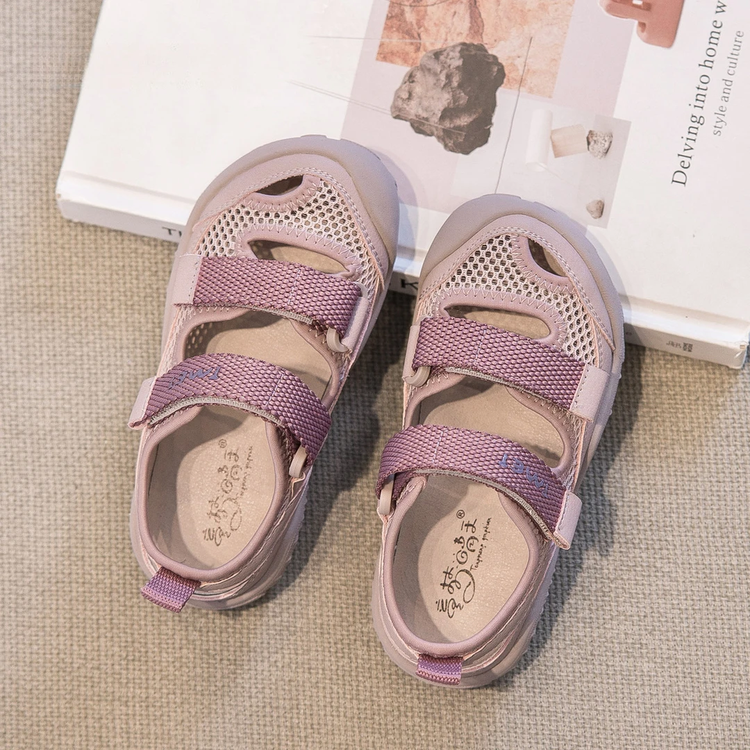 女童夏鞋儿童凉鞋夏季包头运动鞋2025新款女孩鞋子透