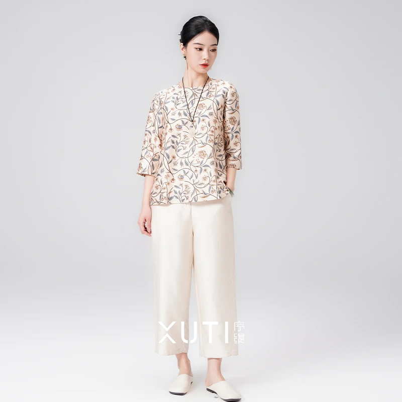 序缇『静花好』春季新款复古国风新中式女装上衣H80-6107