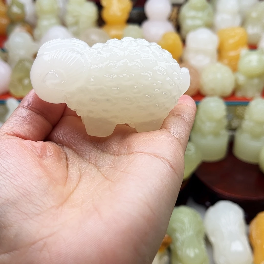 *****石材羊羊手把摆件