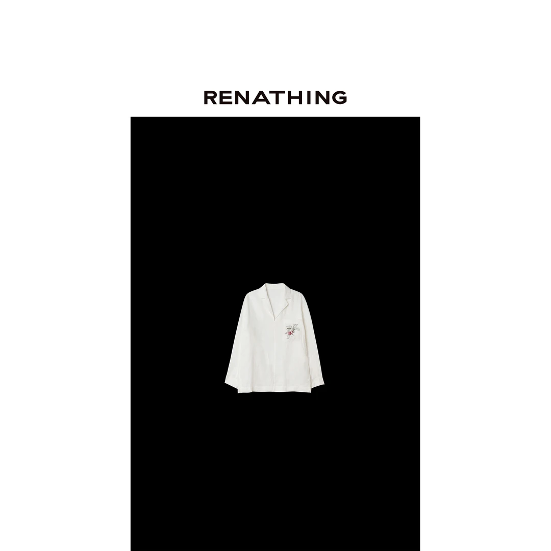 【RENATHING】简约宽松绣花上衣