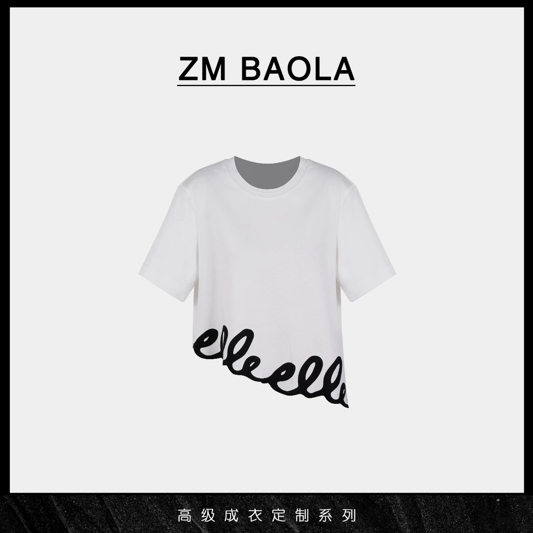 ZM BAOLA【江歌】夏季新款个性白色T恤 BS6347-S3