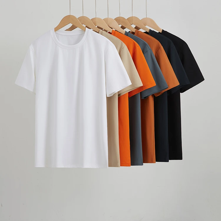 【100%70支双面双丝光棉】夏季男款圆领短袖t恤