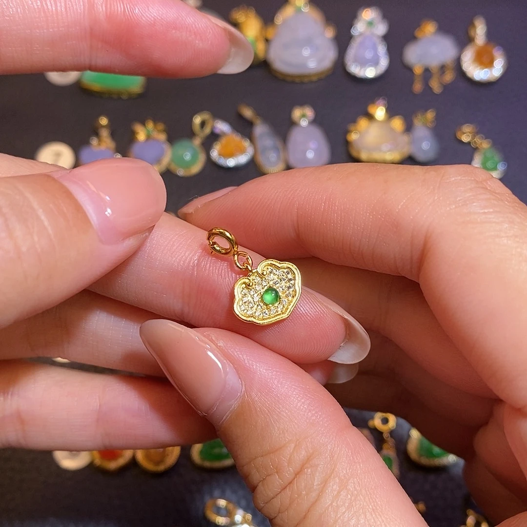 翡翠银S925镶嵌颈饰