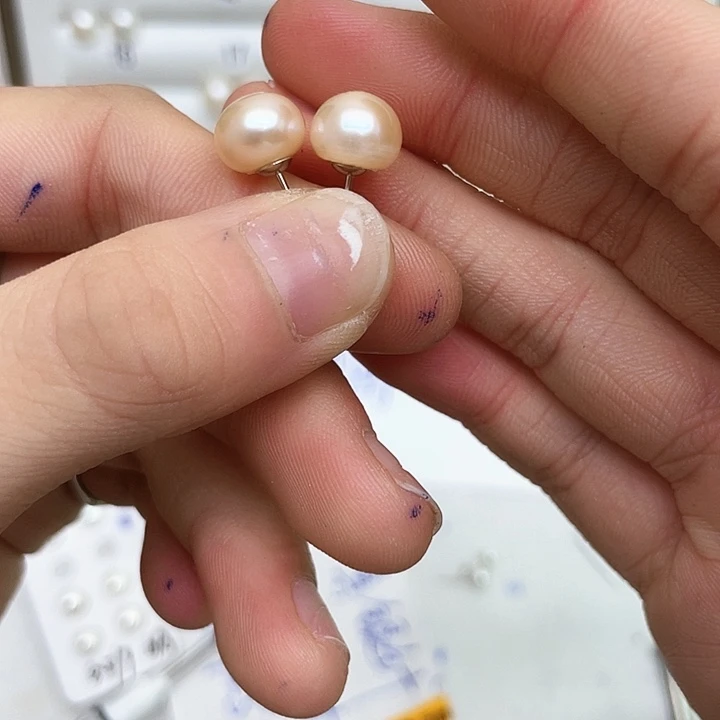 淡水珍珠耳饰银S925镶嵌b****?