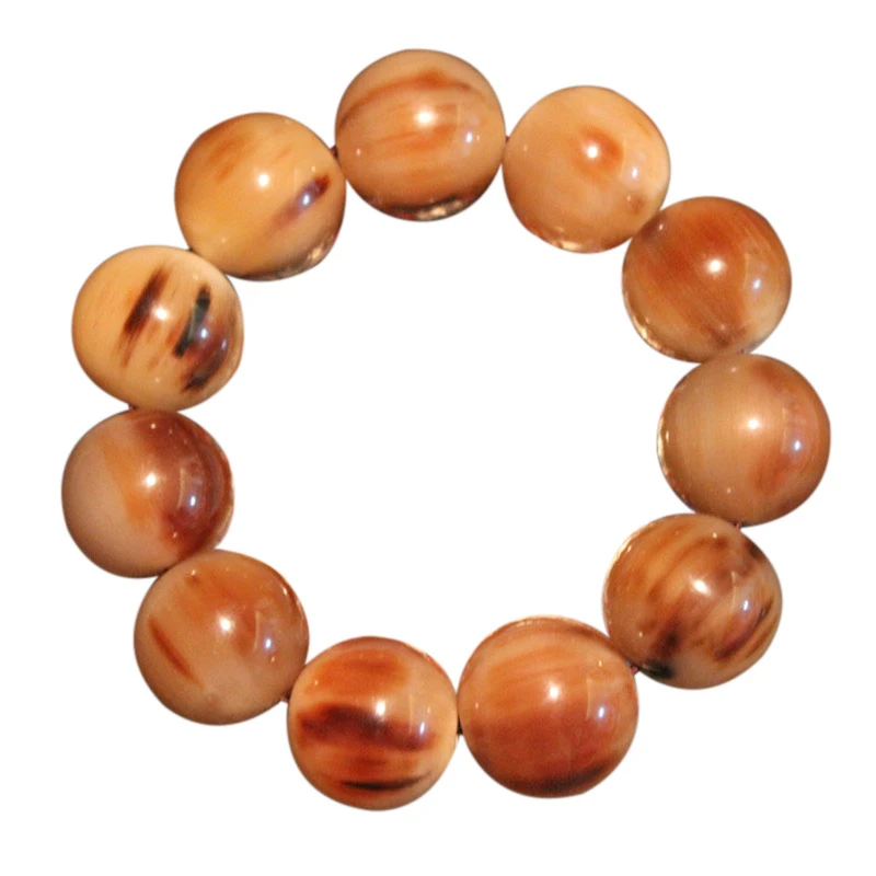 新款藏式西藏牦牛角手串满血牛角珠子手链佛珠男士女款文玩念珠精