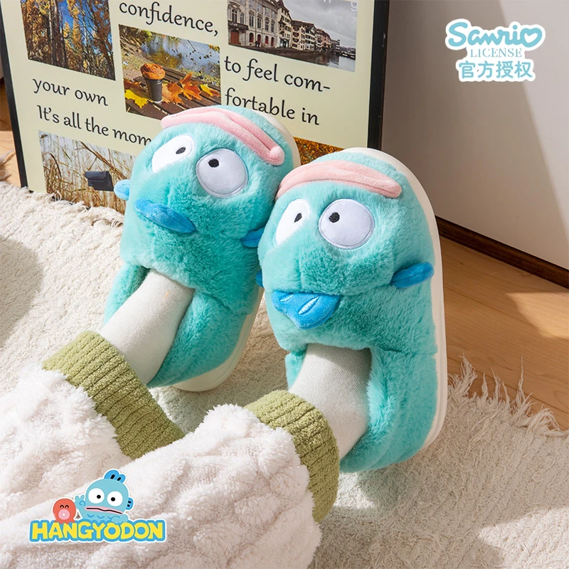 小丑鱼棉拖冬季保暖可爱蓝色棉鞋居家耐磨舒服包跟棉鞋高帮暖和