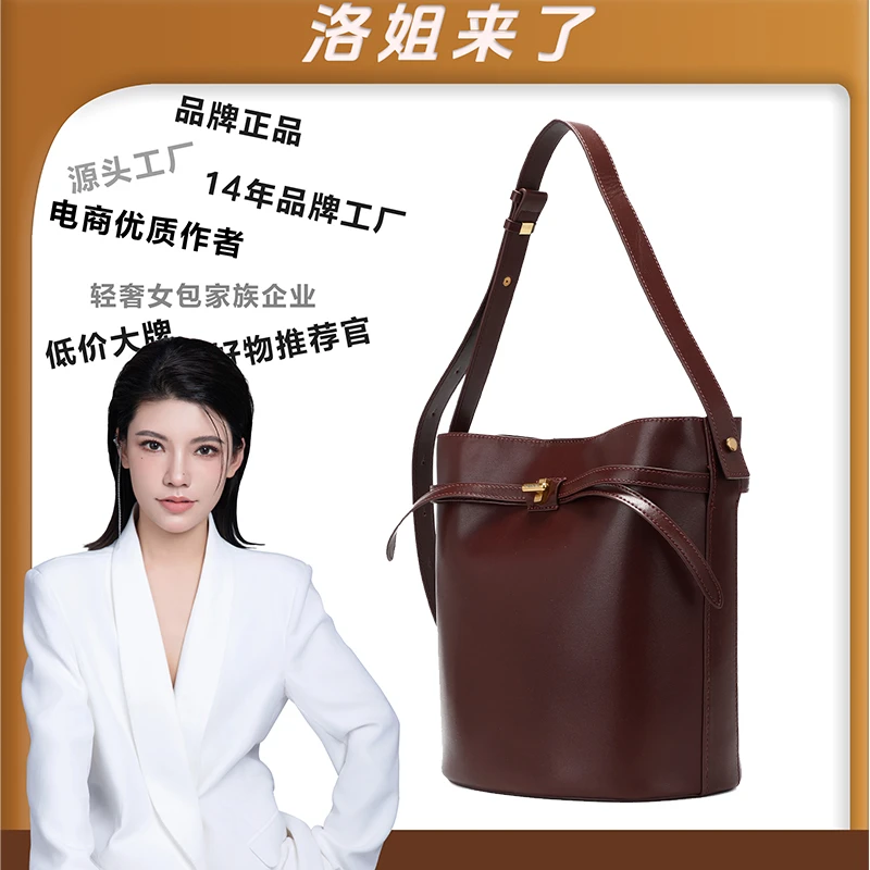 【洛洛限定】ZARG复古百搭休闲安可拉红手提大水桶zj-50077