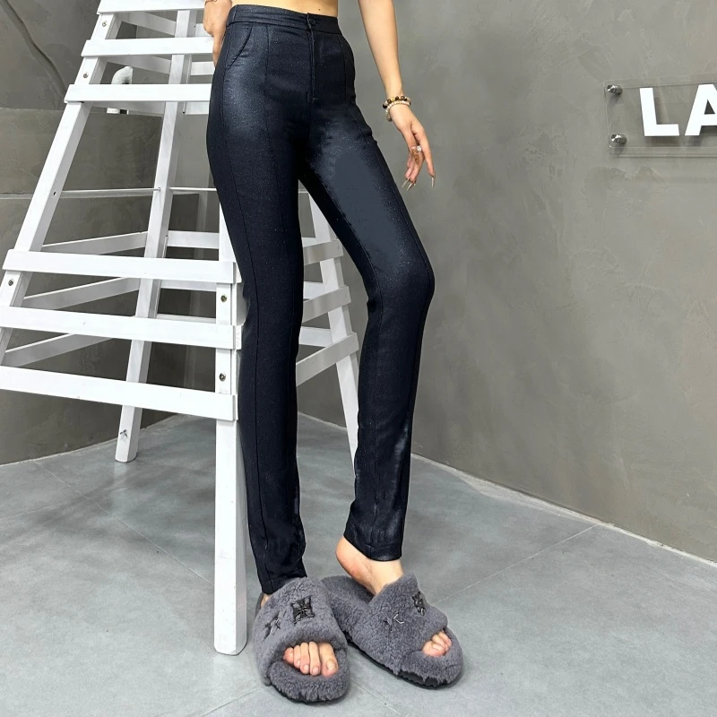 【亿火】2025新款弹力保暖显瘦厚款中腰休闲裤冬季G39-88171