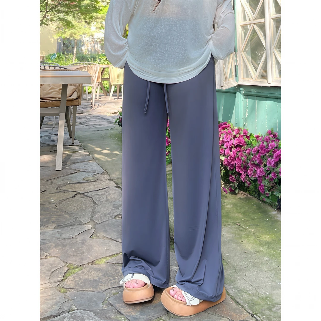 大码女装夏季简约洋气花契200斤胖mmUPF50+慵懒感防晒休闲裤4324