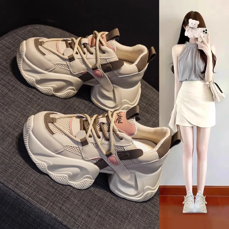 【8厘米】显高显瘦！显腿长！厚底老爹鞋女款超火内增高时尚轻奢女鞋