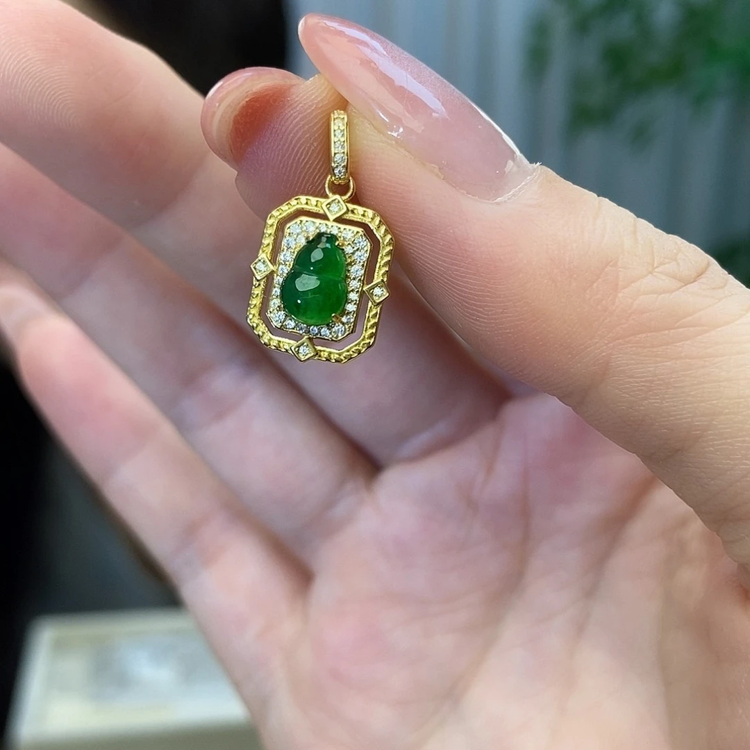 翡翠吊坠(不含链)银S925镶嵌