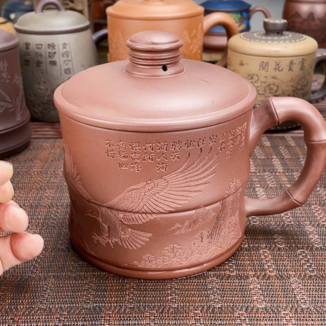 【闪购商品】茶杯紫砂宜兴原矿紫砂盖杯