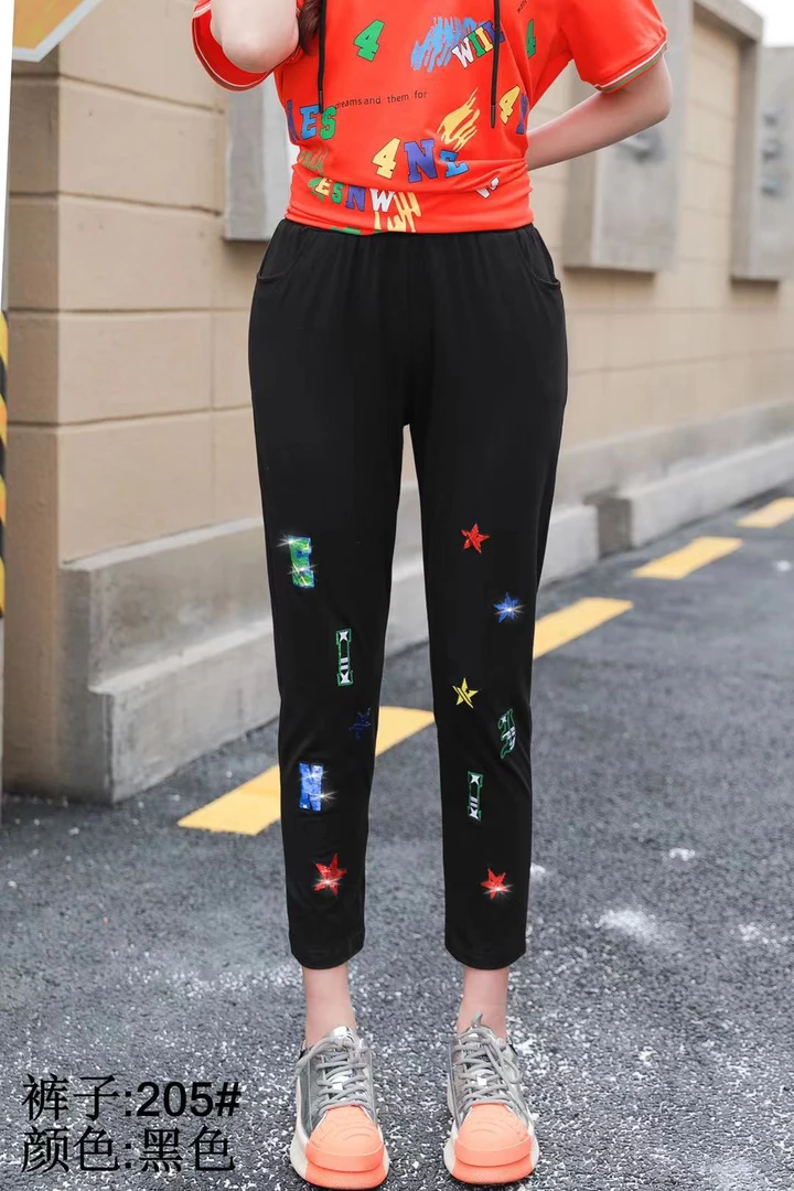 大码女装裤子2025胖mm高腰加肥八分裤休闲裤205