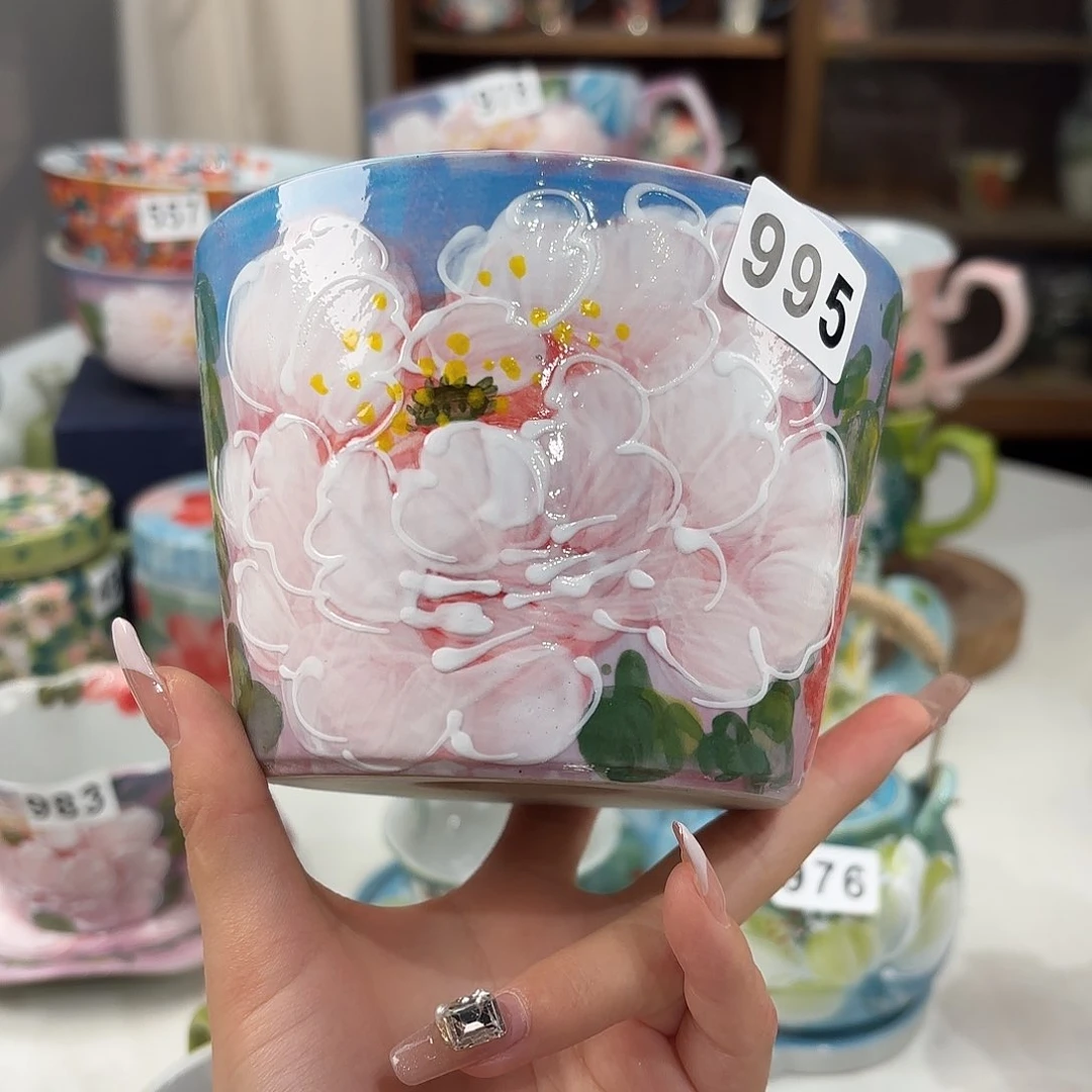 瓷片景德镇手绘高温釉下彩陶瓷茶具
