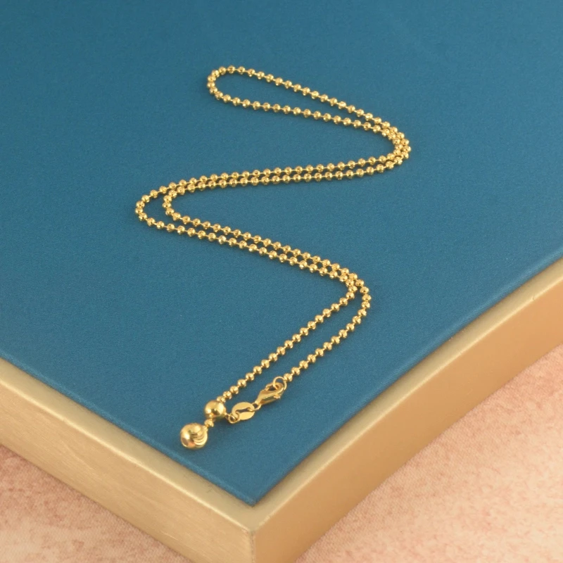 925银银制品 【小魏总返场福利】S925弯刀珠金色调节链（约48cm）