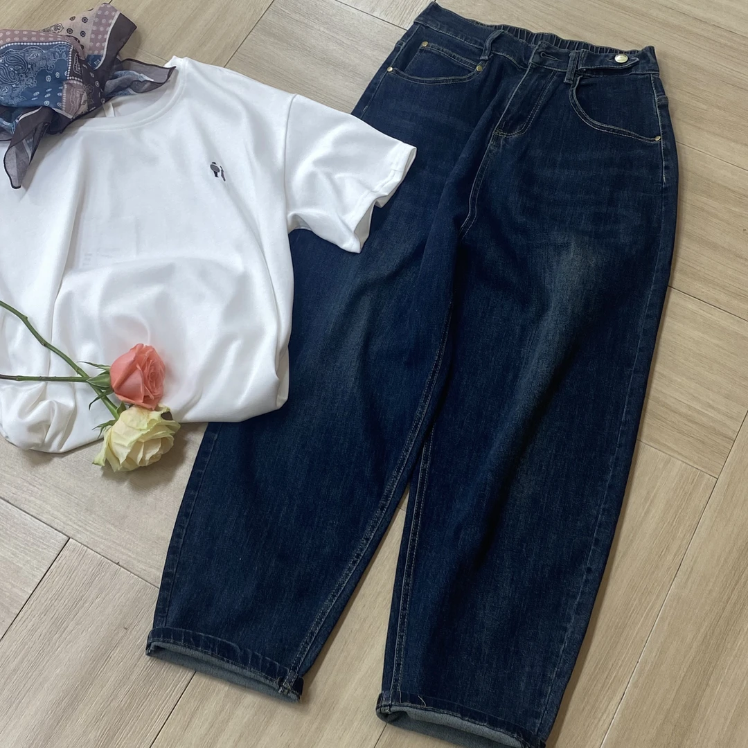（9121）春夏装新款韩系小众撞色休闲哈伦老爹裤