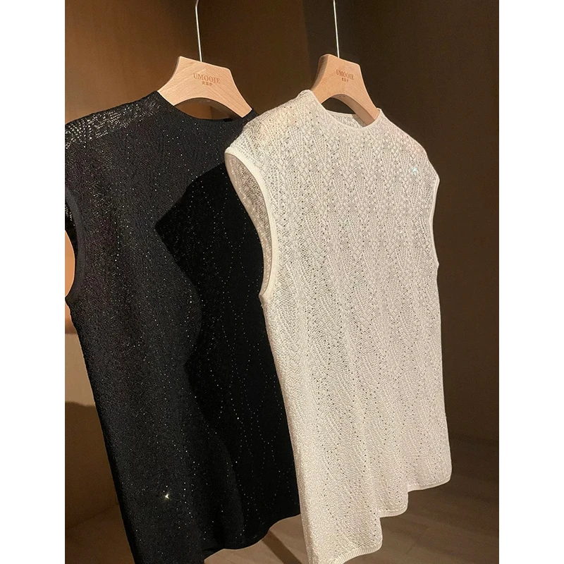 针织吊带背心女夏季百搭显瘦气质蕾丝宽松网红薄款上衣洋气打底衫