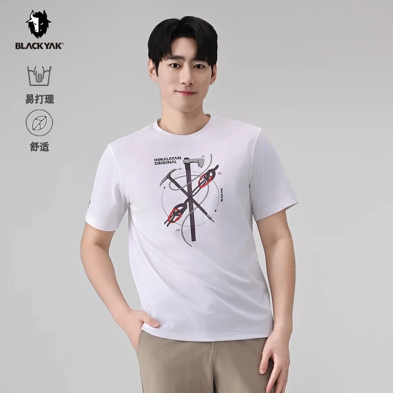 BLACKYAK布来亚克2025夏季新款男户外运动短袖女士圆领T恤情侣款