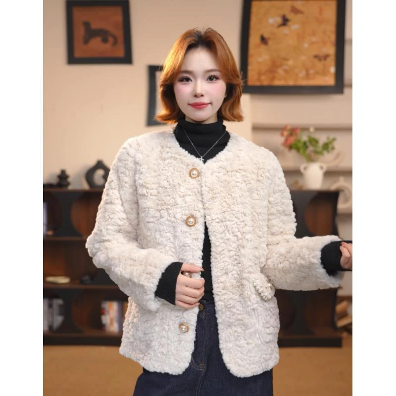 【MU沐】2025年新款海宁冬季时尚毛毛短外套冬新款休闲百搭气质感