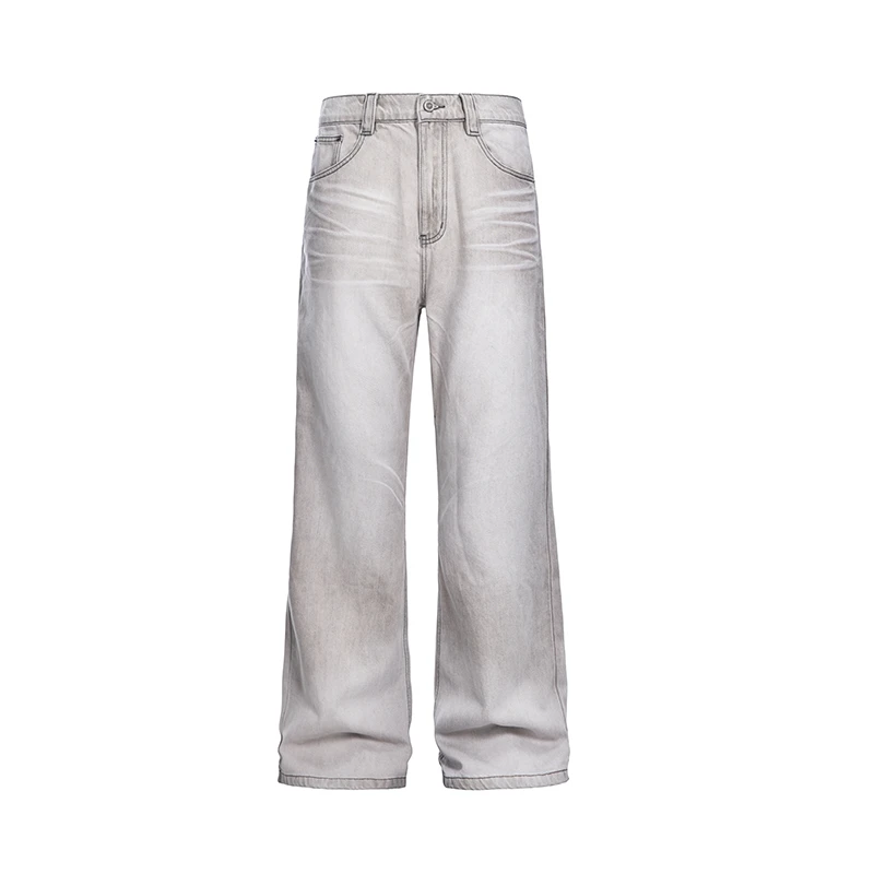 CATSSTAC 云雾浅灰水洗牛仔裤