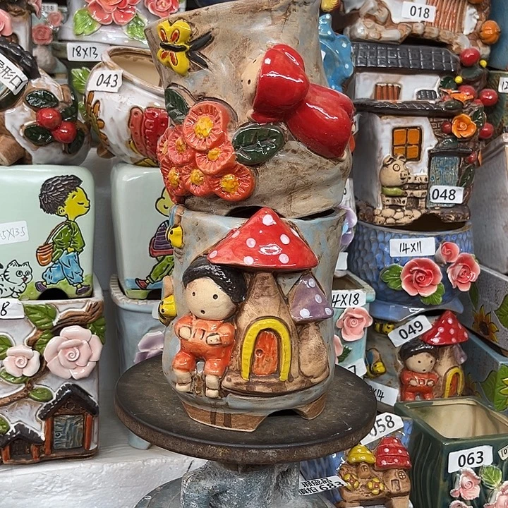 紫砂花盆粗陶材质多肉花盆