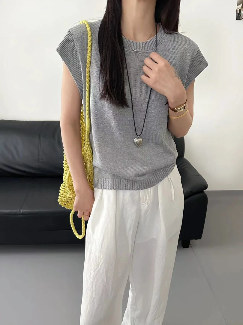 米朵 韩版圆领飞肩袖时尚显瘦百搭女装