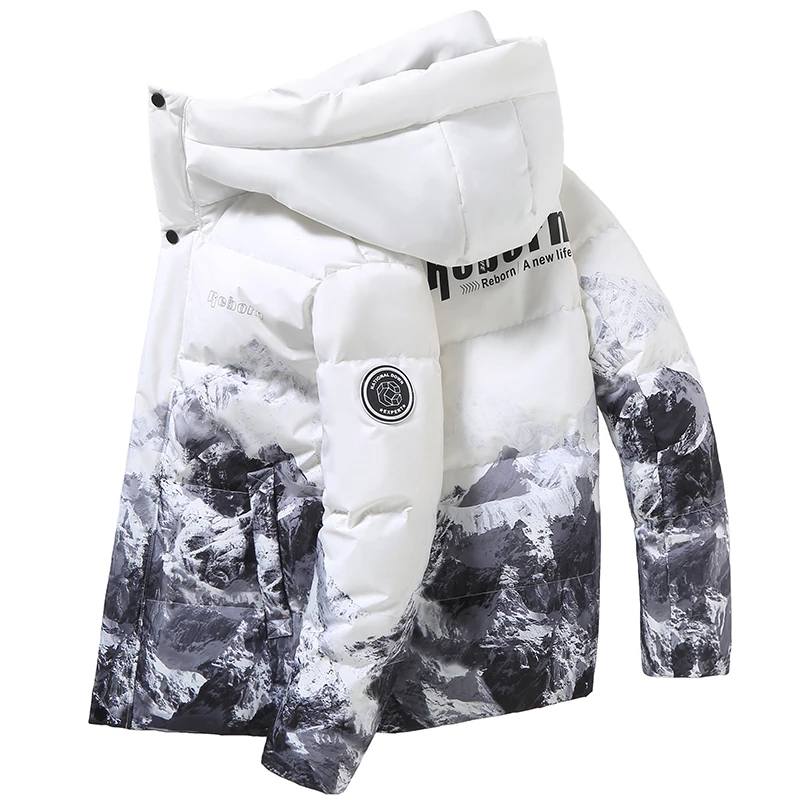 North Antarctic 羽绒服雪山款短款连帽加厚外套百搭上衣