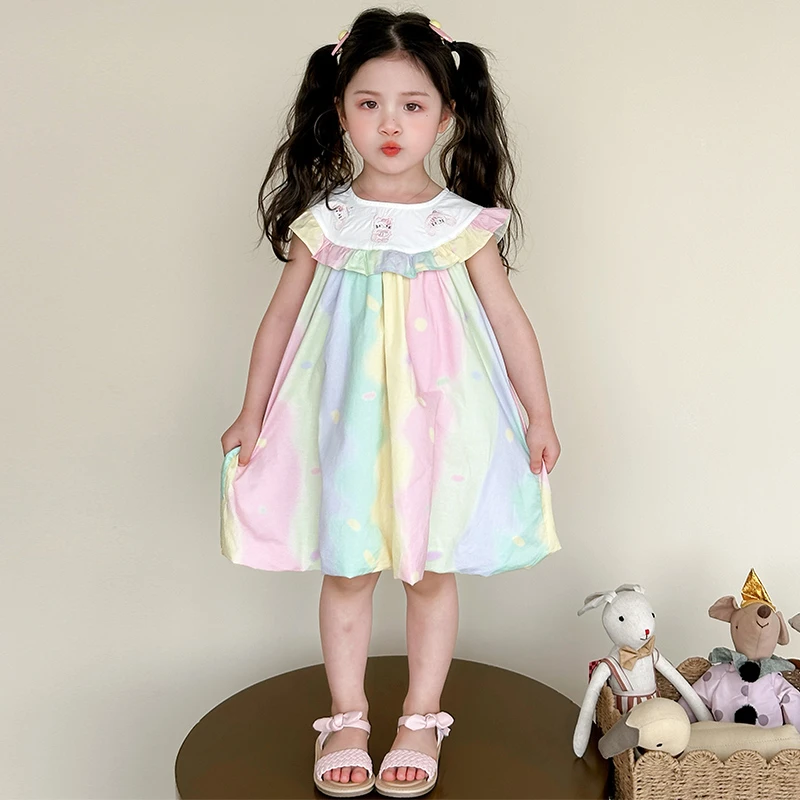 女童连衣裙夏季2025新款洋气儿童无袖公主裙女宝宝夏日超好看裙子