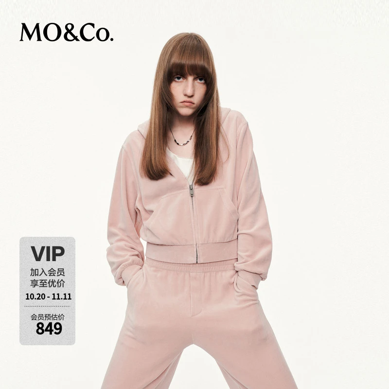 【流光风】MOCO夹克2025秋新品连帽卫衣外套短款洗水MBE3JKTT08