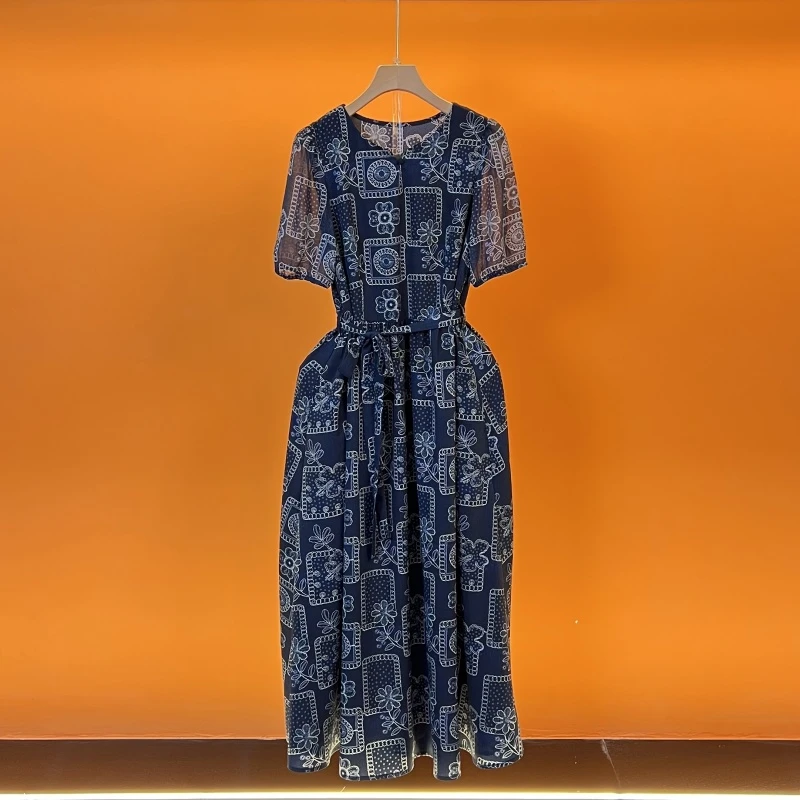 【老王专属】2025夏季新款法式优雅设计师款收腰显瘦连衣裙-5502-21