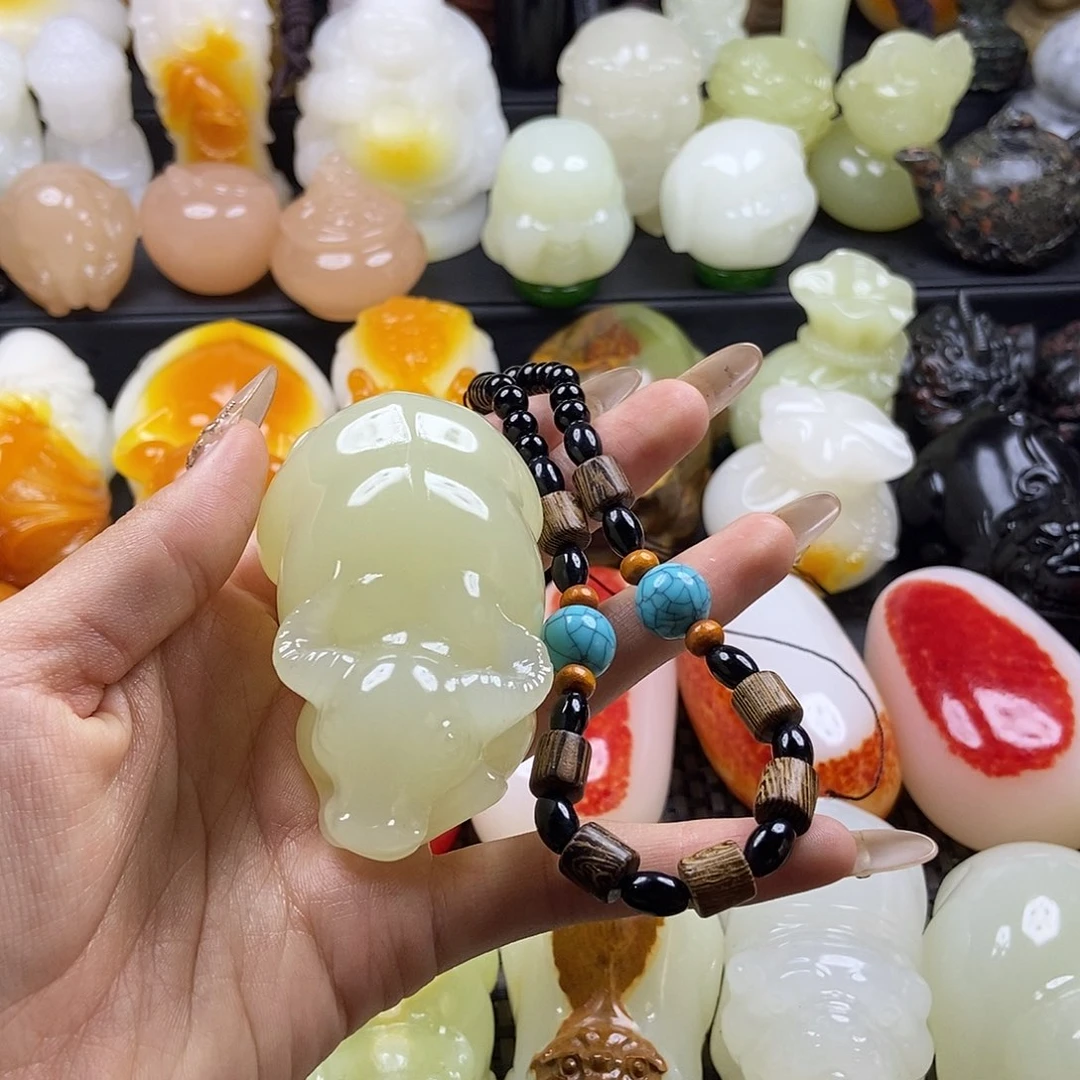 无花朵原石雕刻把件