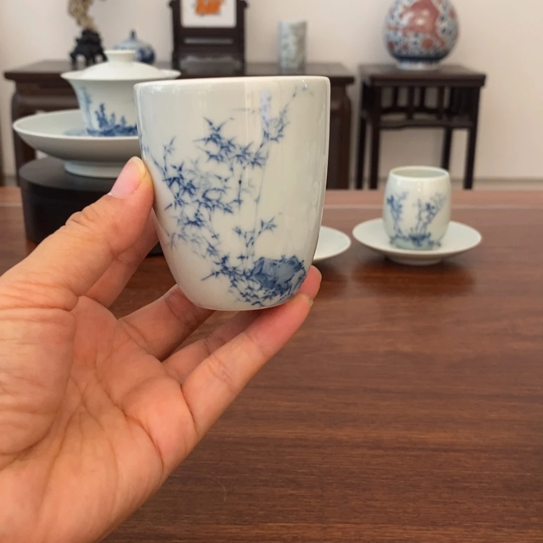 景德镇艺术墨竹单杯