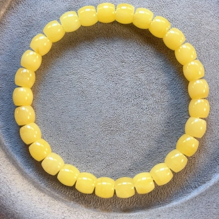 未镶嵌蜜蜡手串纯天然俄料鸡油黄精工直切