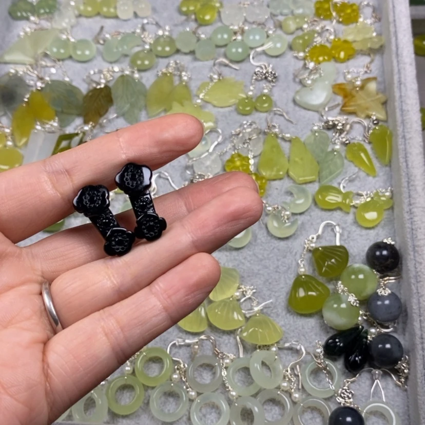 【闪购商品】未镶嵌蛇纹石玉挂件耳饰耳环项链