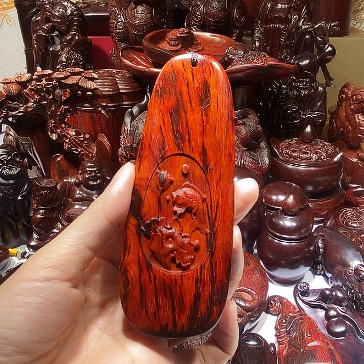 小叶紫檀印度小叶紫檀年年有余小挂件工艺品