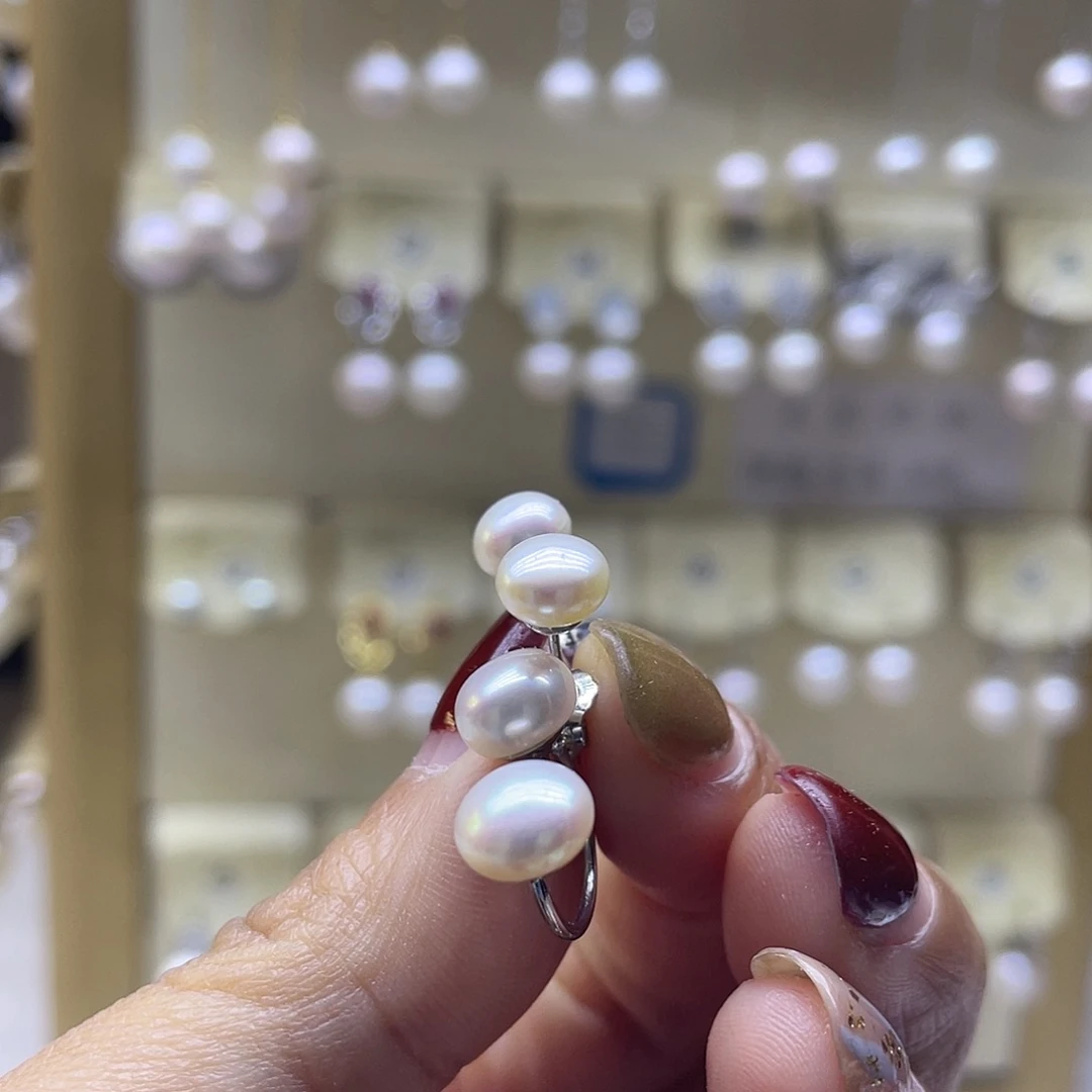 淡水珍珠耳饰银S925镶嵌