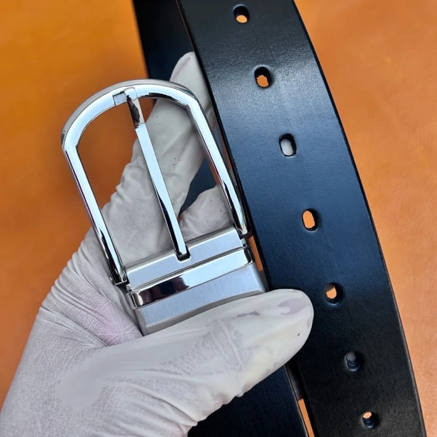 意大利进口植鞣头层牛皮搭配不锈钢针扣男士手工皮带