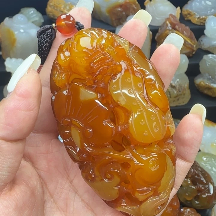 玛瑙/玉髓合金手把件