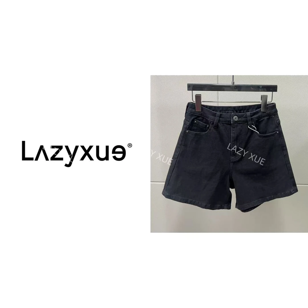 薛懒懒/显瘦牛仔高腰时尚有弹力休闲百搭夏季黑色短裤  ZK69