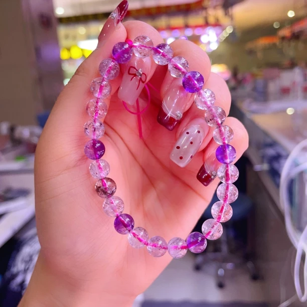 天然超七水晶7mm手链收藏级仙女款多样性发货