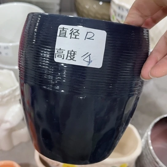 多肉绿植陶瓷花盆9.9包邮，有孔