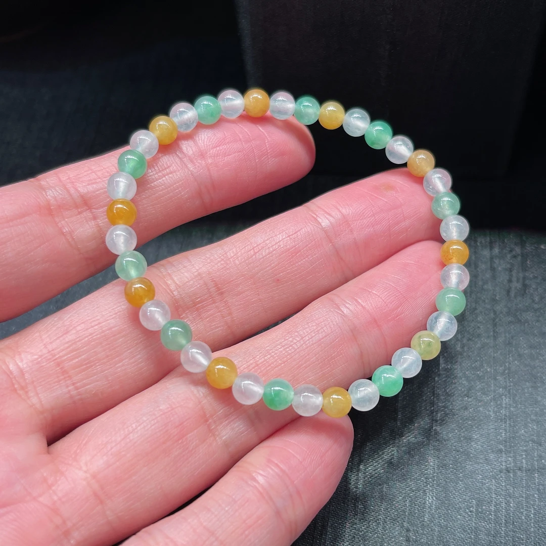 天然a货翡翠珠珠手串 福禄寿多宝手链 DIY时尚款