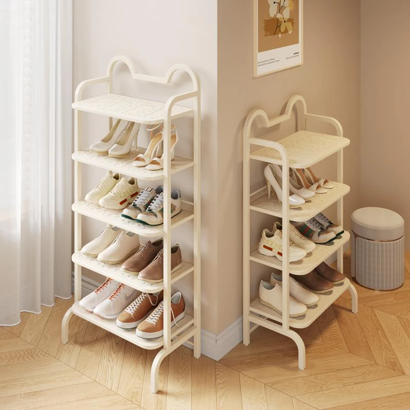 简易鞋架家用门口室内多层不占空间鞋子收纳架铁艺奶油风入户鞋柜