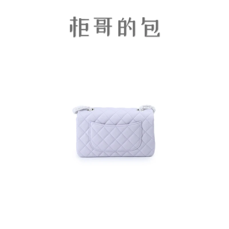 鱼子酱-浅紫银扣20cm包