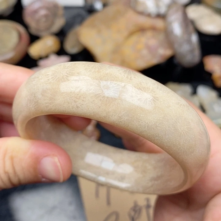 硅化珊瑚（珊瑚玉）手镯未镶嵌60