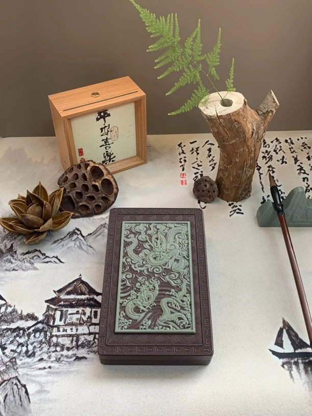 姜丰松花砚 云龙砚 选择颜色请备注客服