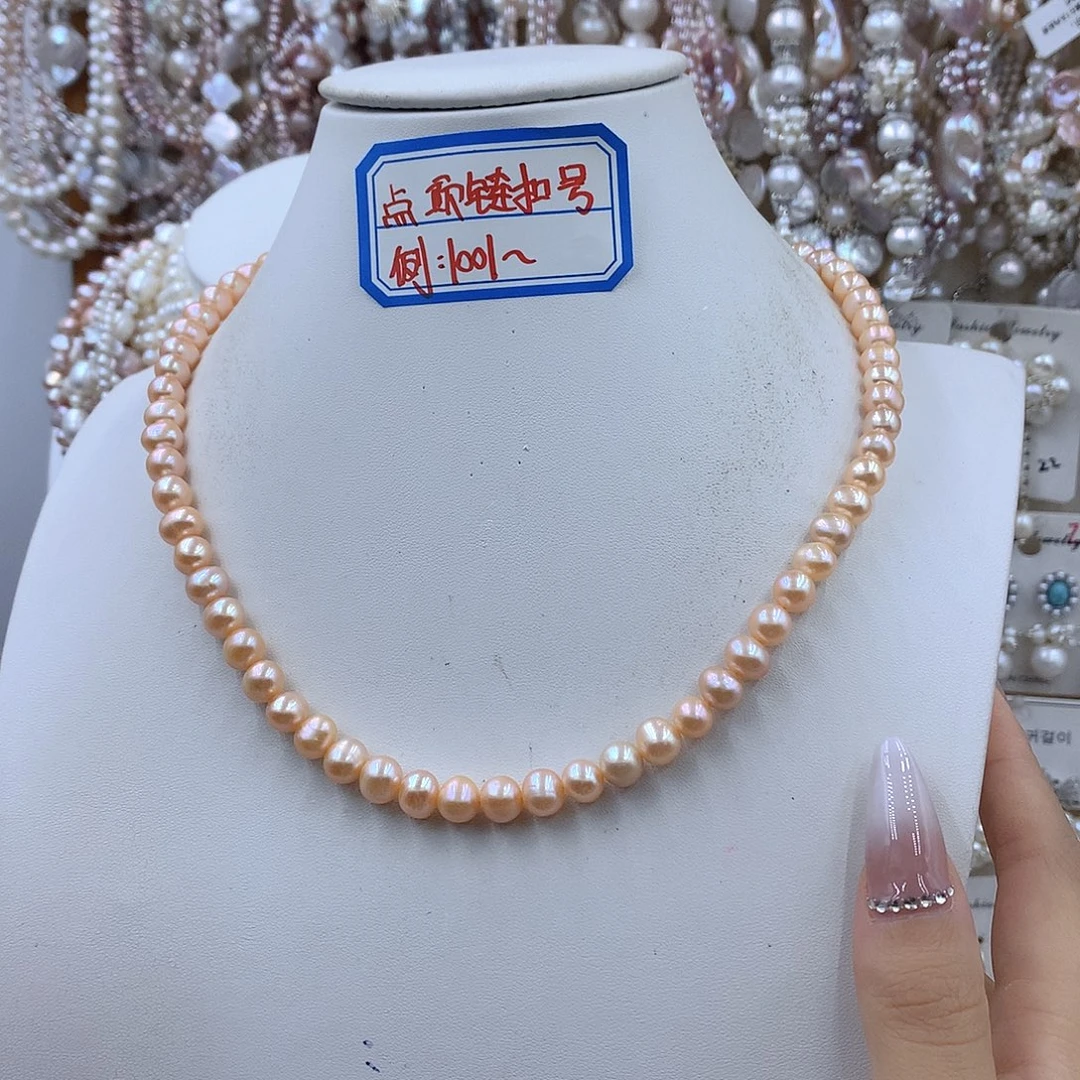 项链耳饰银S925镶嵌淡水珍珠
